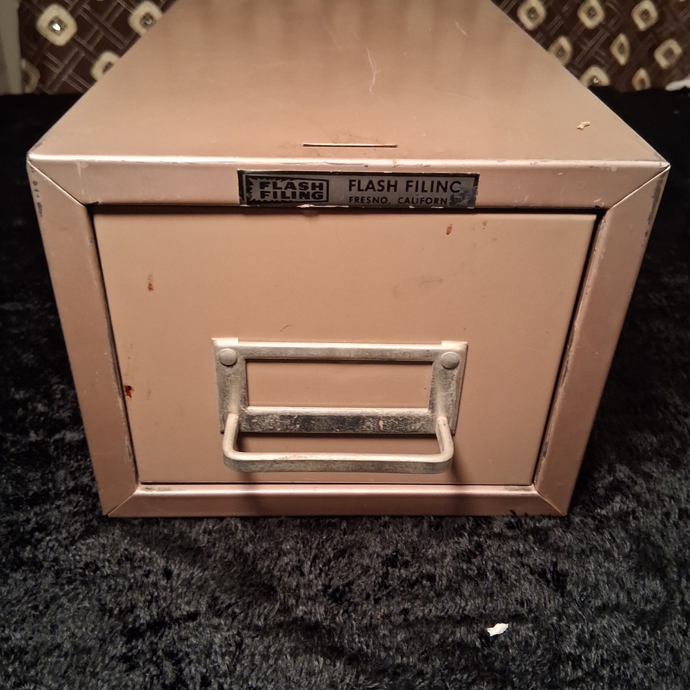 Vintage Flash Filing Inc. Industrial Steel Card Index Drawer – Fresno, CA – 26" - Picture 2 of 8